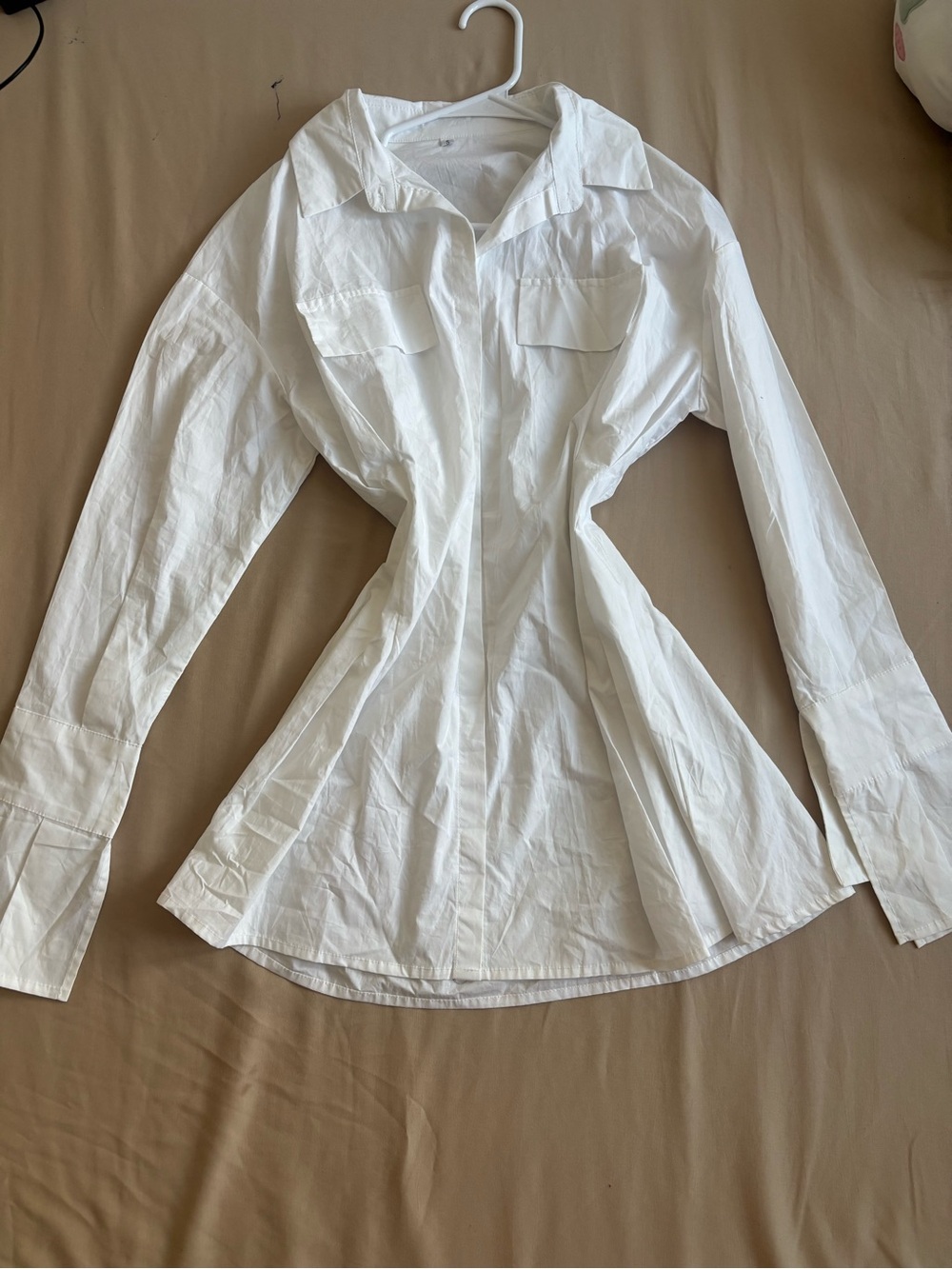 Crisp White Button-Up Dress